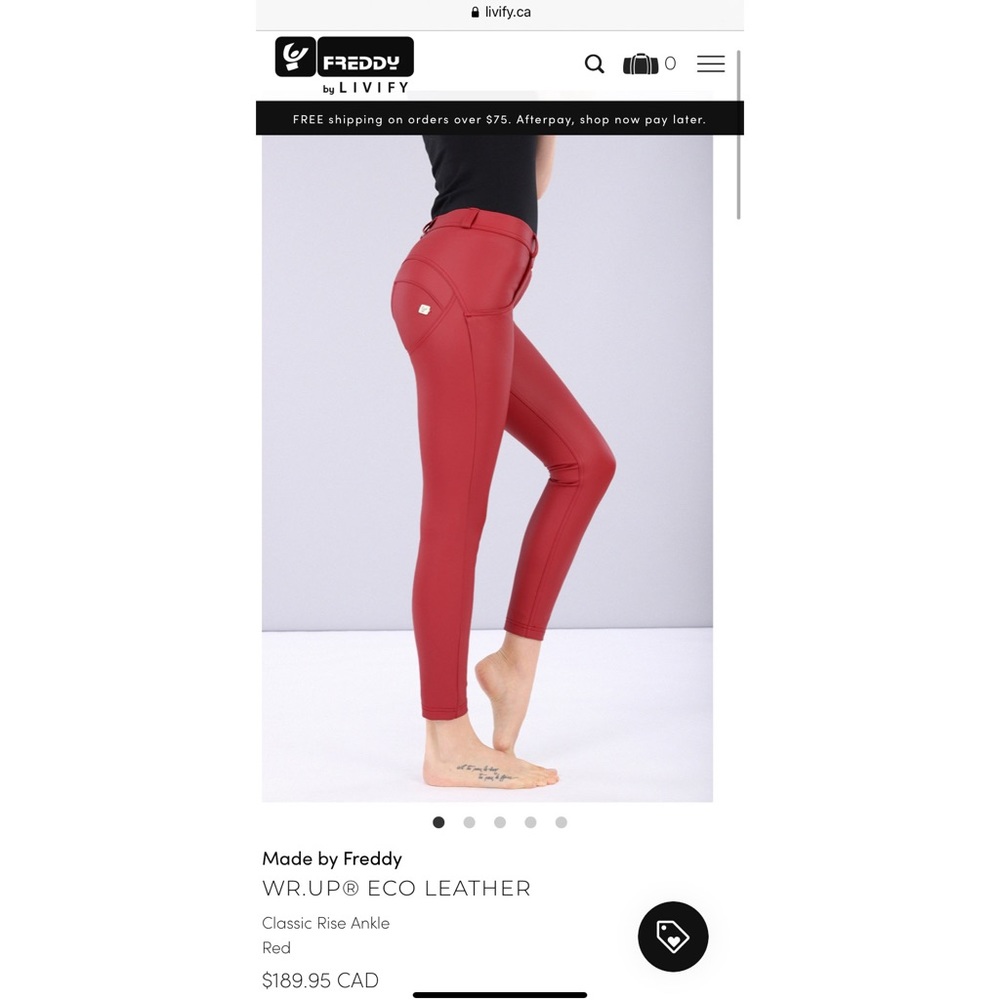 NWT Red Leather Freddy Pants